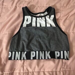 PINK Victoria's Secret Gray and Black Sports Bra